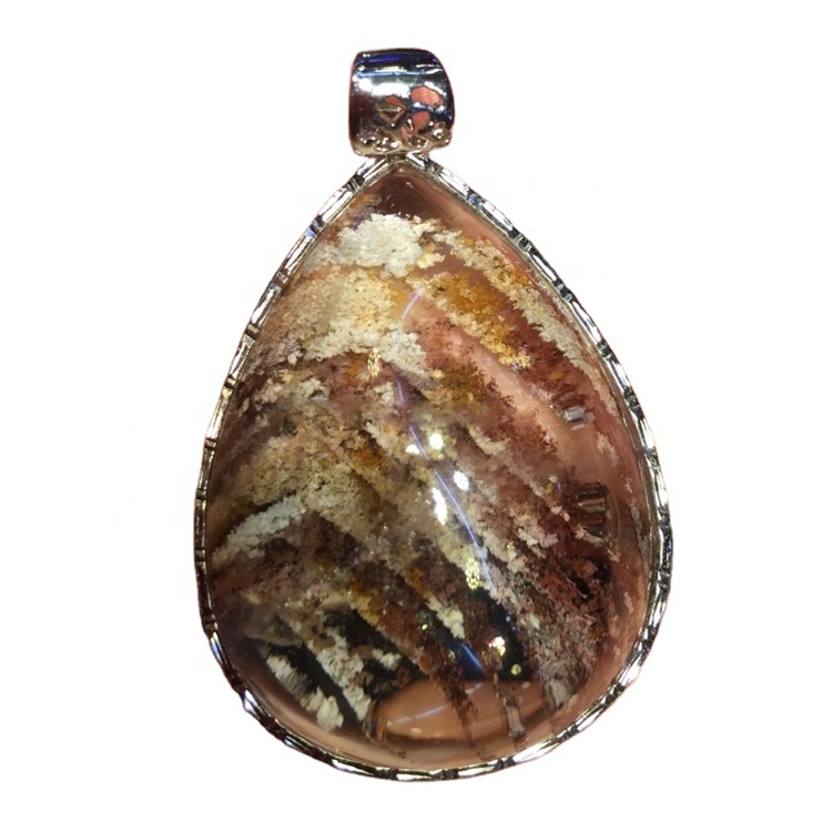 Természetes kiváló minőségű aranyszínű Phantom Crystal medál 13