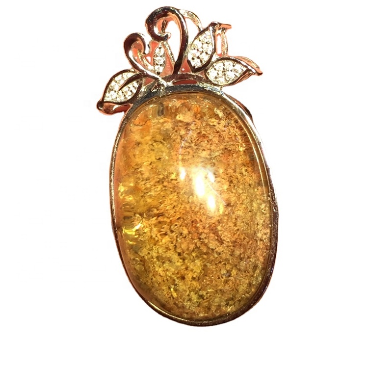 Természetes kiváló minőségű aranyszínű Phantom Crystal medál 11