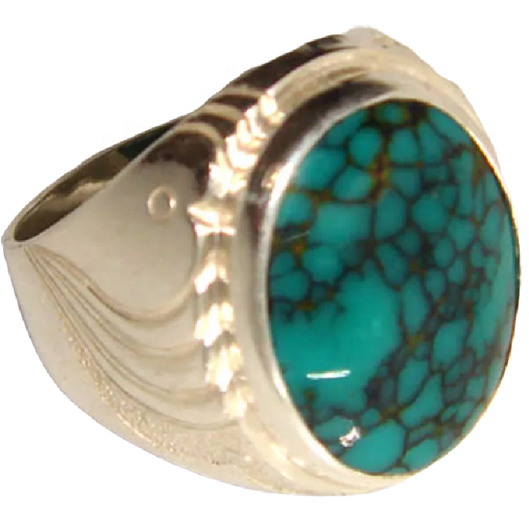 Nhẫn ngón tay ngọc lam tự nhiên Trang sức Vòng tròn BlueBird Ngọc lam Nhẫn 38