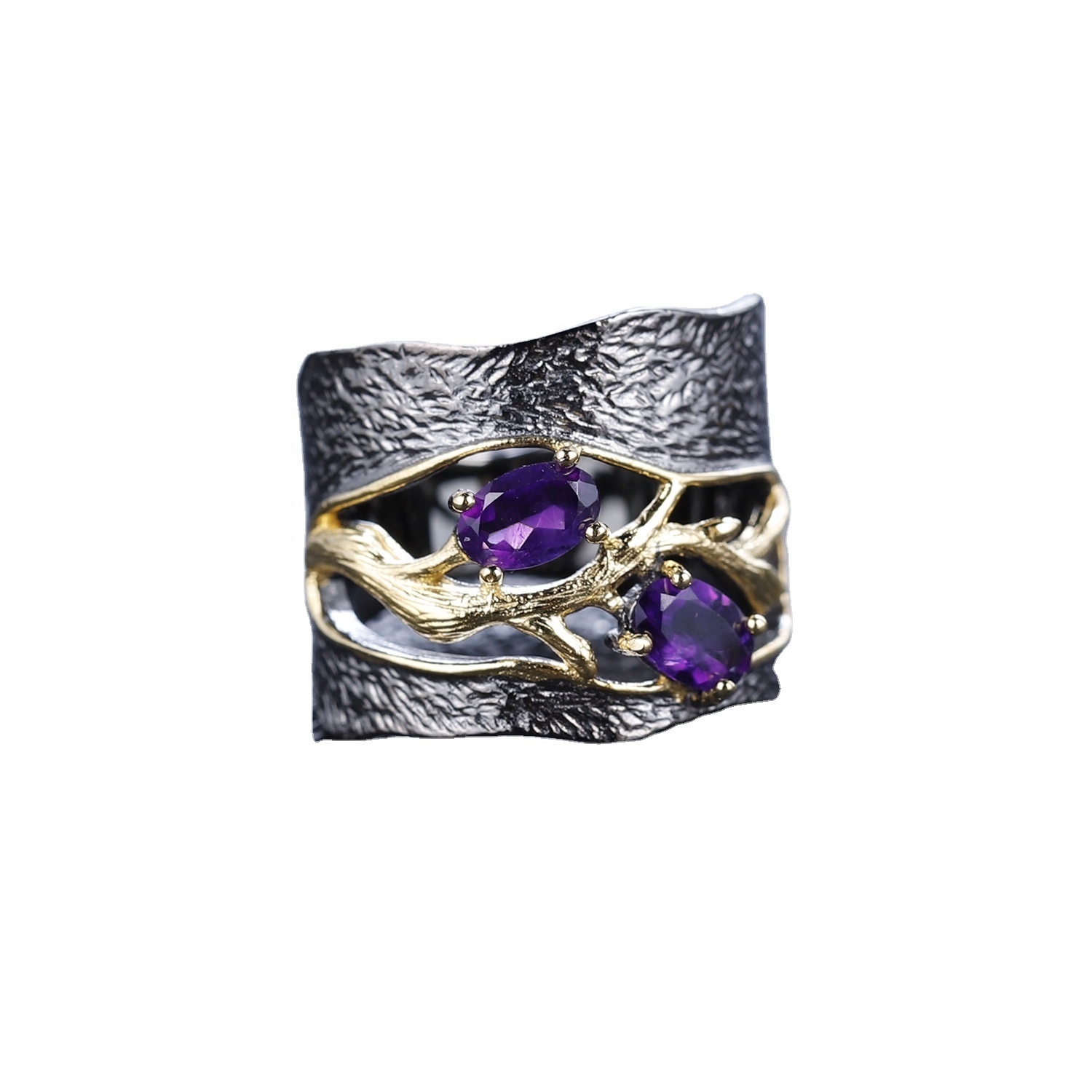 ਖੋਖਲਾ ਸੋਨੇ ਦੇ ਪਲੇਟਡ ਪੇਲ ਸਪਿਨਲ ਰਿੰਗਸ 9