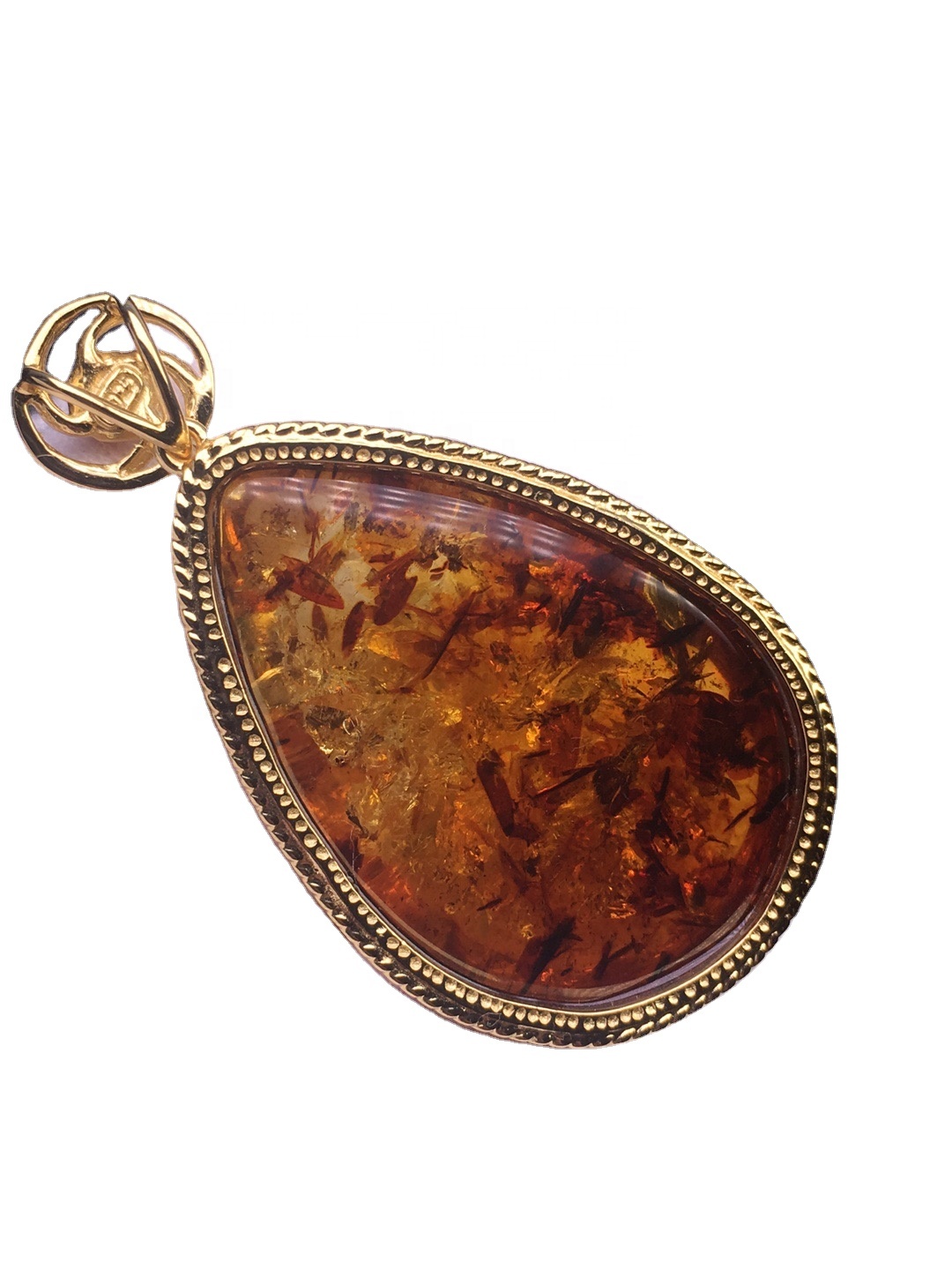 Rare Red Baltic Amber Drop Pendant.amber smed pendant.gold plated pendant. 11