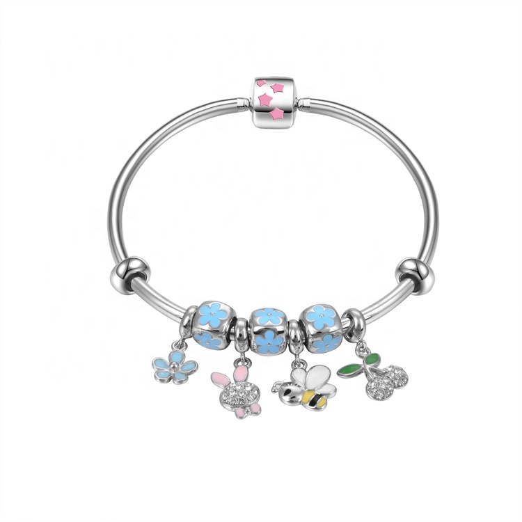 좋은 품질 여자 자연 크리스탈 925 스털링 실버 쥬얼리 매력 팔찌 13