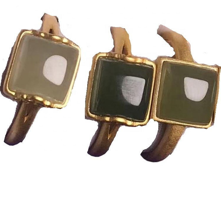 뜨거운 판매 우아한 녹색 토르말린 반지 사각형 모양 보석 쥬얼리 9