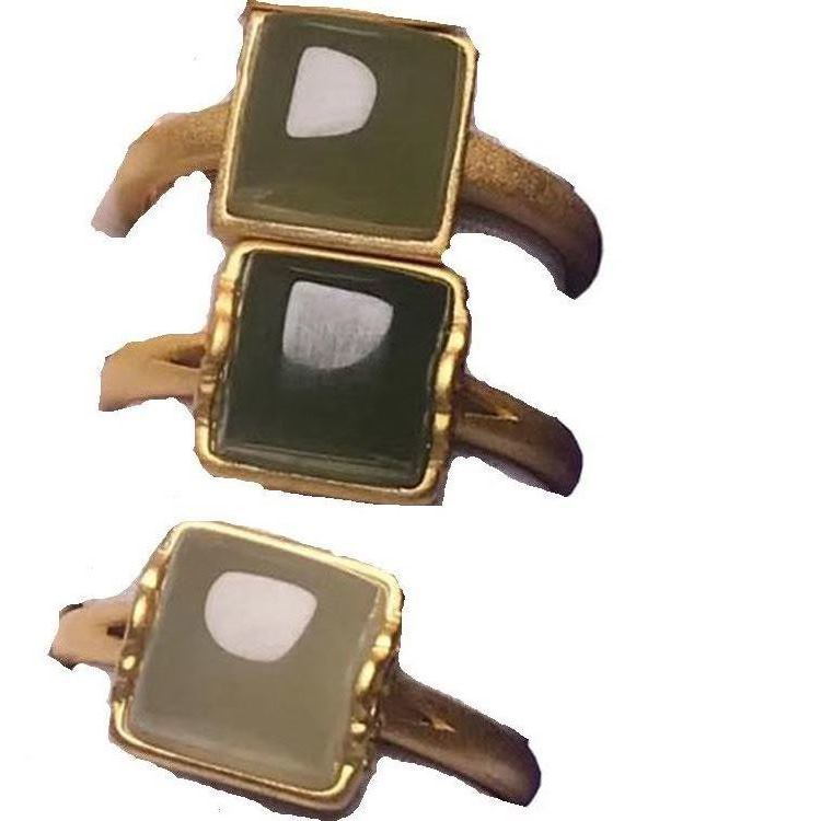 뜨거운 판매 우아한 녹색 토르말린 반지 사각형 모양 보석 쥬얼리 13