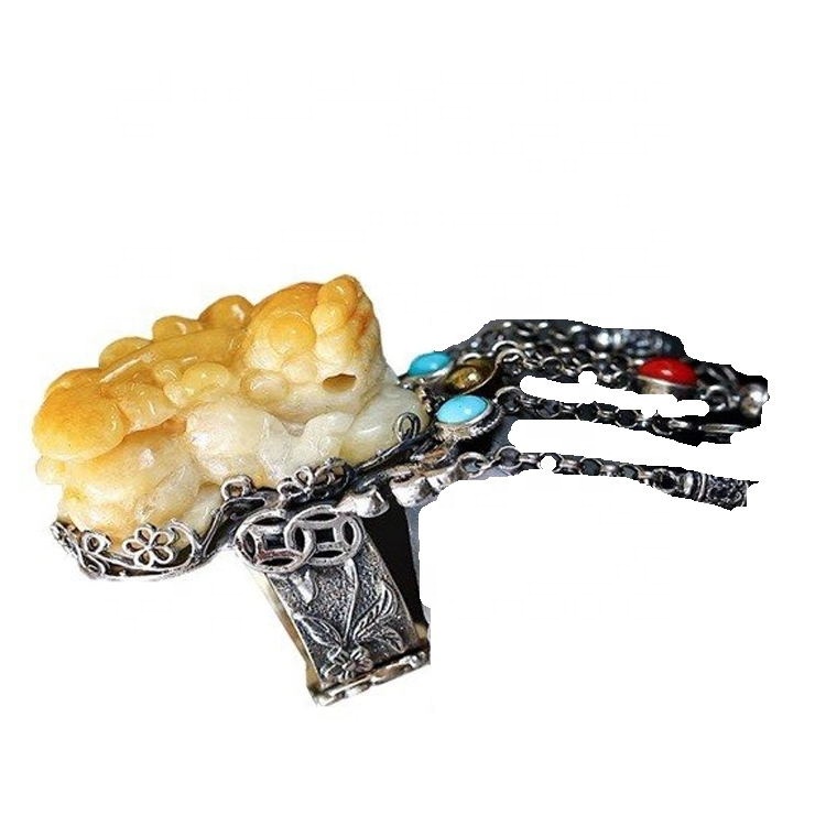 May mắn và chữa bệnh Pixiu Ring Maded by Natural Beige Amber Beeswax Ring Trang sức 32