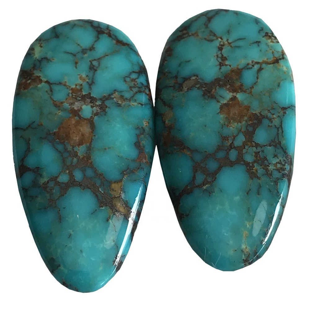 Carcocoise Cabochon Kingcous Turquoise Blue Green Turquoiser Gemstone wa Kupanga Mafuta a Jewe 39