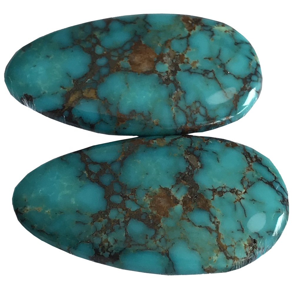 Carcocoise Cabochon Kingcous Turquoise Blue Green Turquoiser Gemstone wa Kupanga Mafuta a Jewe 37