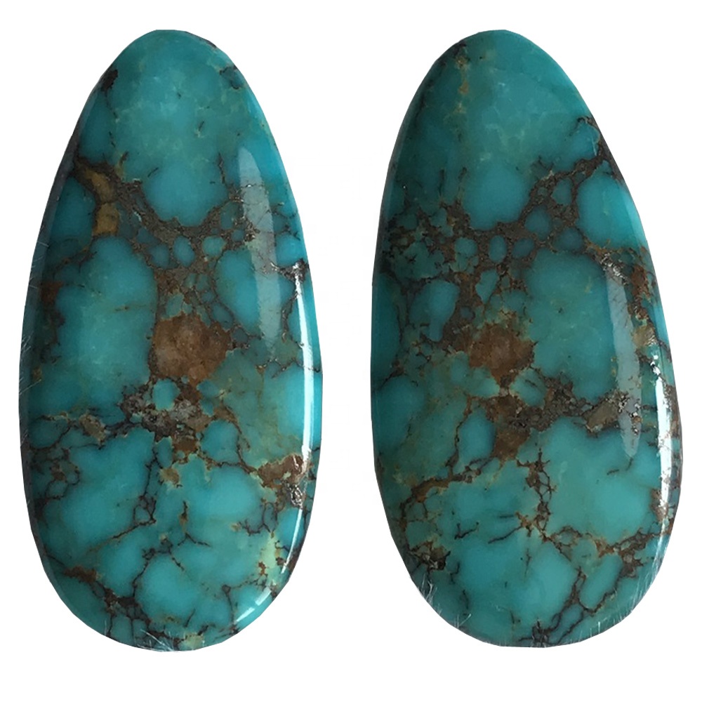 Carcocoise Cabochon Kingcous Turquoise Blue Green Turquoiser Gemstone wa Kupanga Mafuta a Jewe 35
