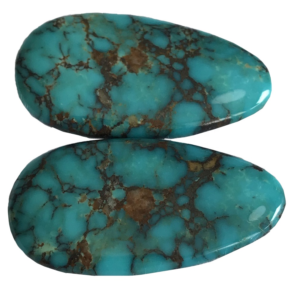 Carcocoise Cabochon Kingcous Turquoise Blue Green Turquoiser Gemstone wa Kupanga Mafuta a Jewe 45