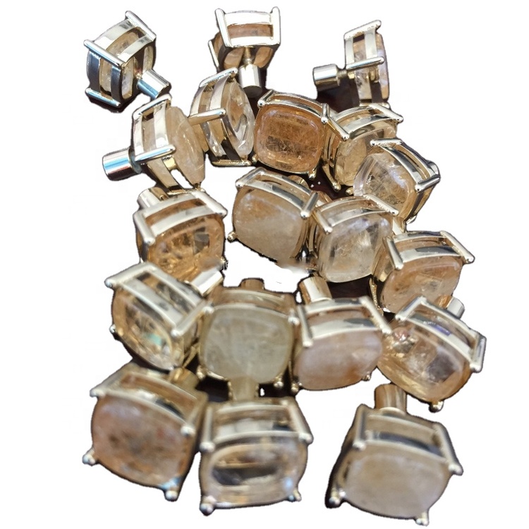 Cufflinks civrine gemstone clufne cluff clip iyo clip clip waxay dejisaa 925 sterling qalinka claw 7