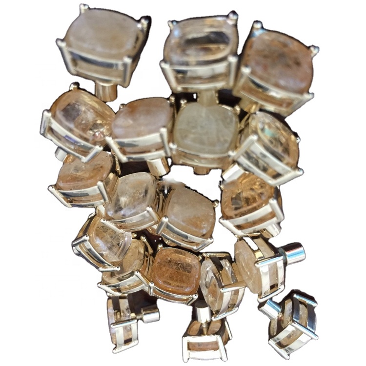 Cufflinks civrine gemstone clufne cluff clip iyo clip clip waxay dejisaa 925 sterling qalinka claw 11