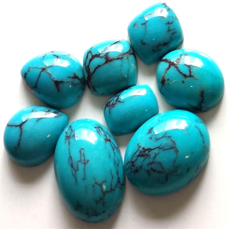 Mohave Arizona Ngọc lam 6x8mm đến 15x20mm Hình bầu dục Cabochon Loose Cabochon Gemstone Đá quý Arizona Turquoise Cabochon 7