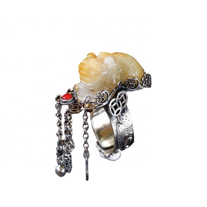 Cincin Pixiu sing penting lan marasake perhiasan Amber Beeswax alam 7