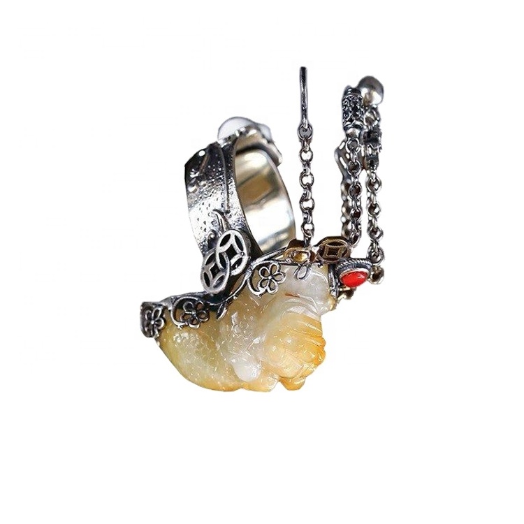 Cincin Pixiu sing penting lan marasake perhiasan Amber Beeswax alam 15