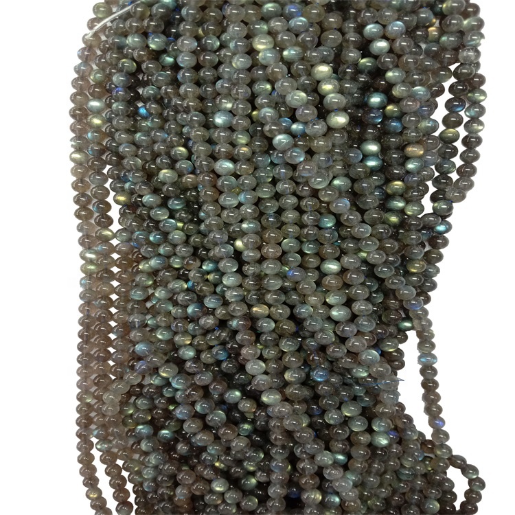 Gray Pèl Labradorit Natirèl Labradorite pyè presye pyèr natirèl ak bijou limyè ble 15