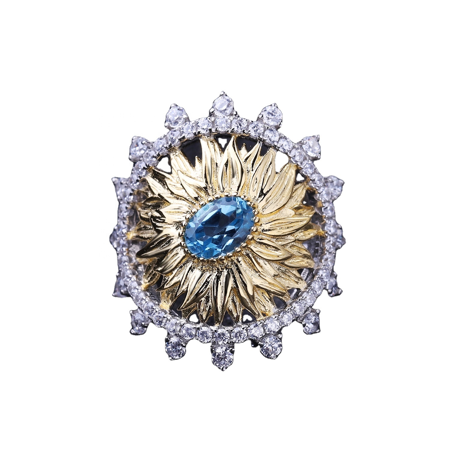 Anillos de zafiro plateados plata de plata 925 9