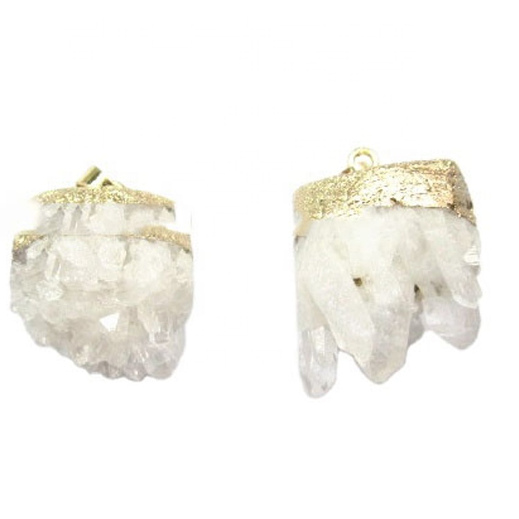 I-Dwed Colour / Usayizi / ukwakheka kwe-crystal druzplate gemstople Electronipelectone pendant 9