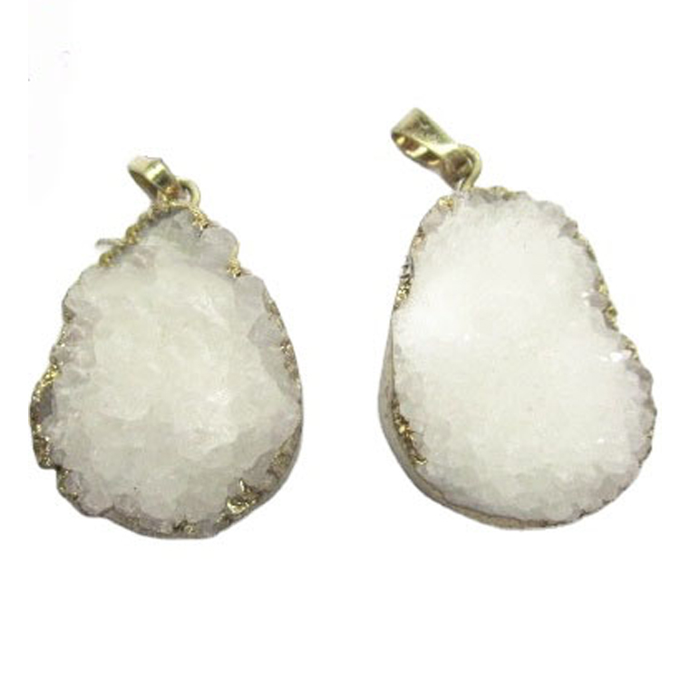 I-Dwed Colour / Usayizi / ukwakheka kwe-crystal druzplate gemstople Electronipelectone pendant 13