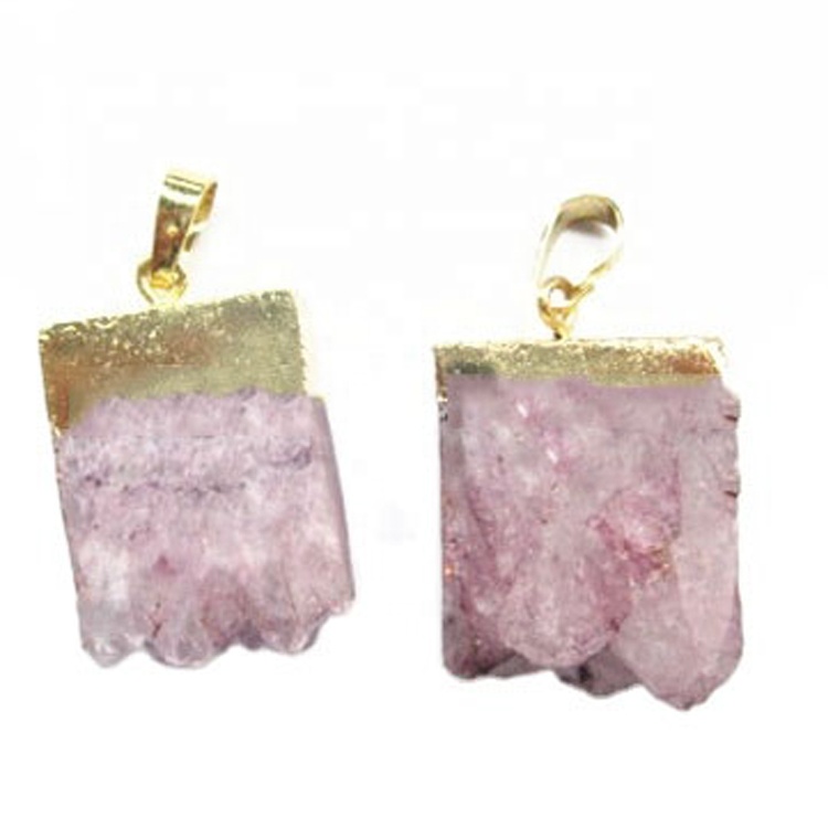 I-Dwed Colour / Usayizi / ukwakheka kwe-crystal druzplate gemstople Electronipelectone pendant 11