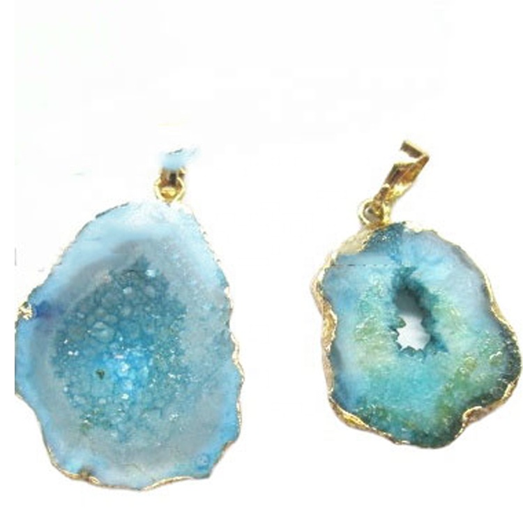 I-Dwed Colour / Usayizi / ukwakheka kwe-crystal druzplate gemstople Electronipelectone pendant 15