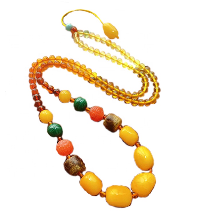 4mm umferð perlur Amber Hálsmen Mass Magn Gerðu heildsölu 30