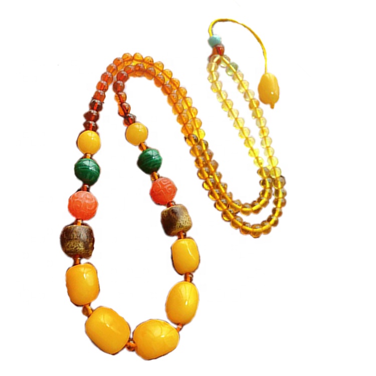 4mm umferð perlur Amber Hálsmen Mass Magn Gerðu heildsölu 34