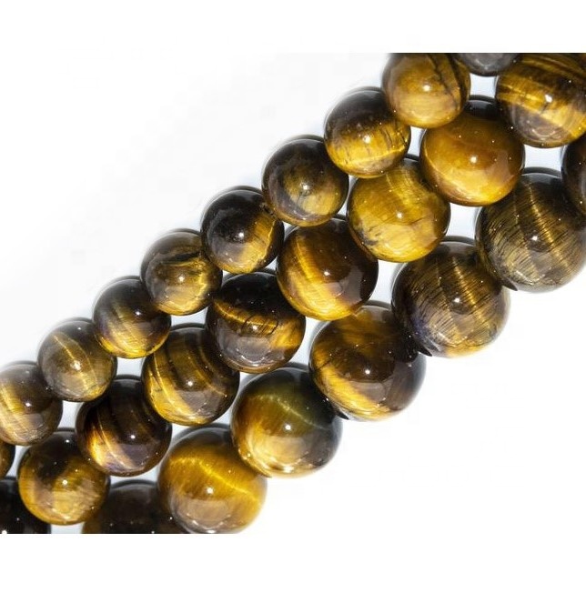 Hạt đá tự nhiên Tiger Eye 4mm 6 mm Vòng tròn 8 mm 11