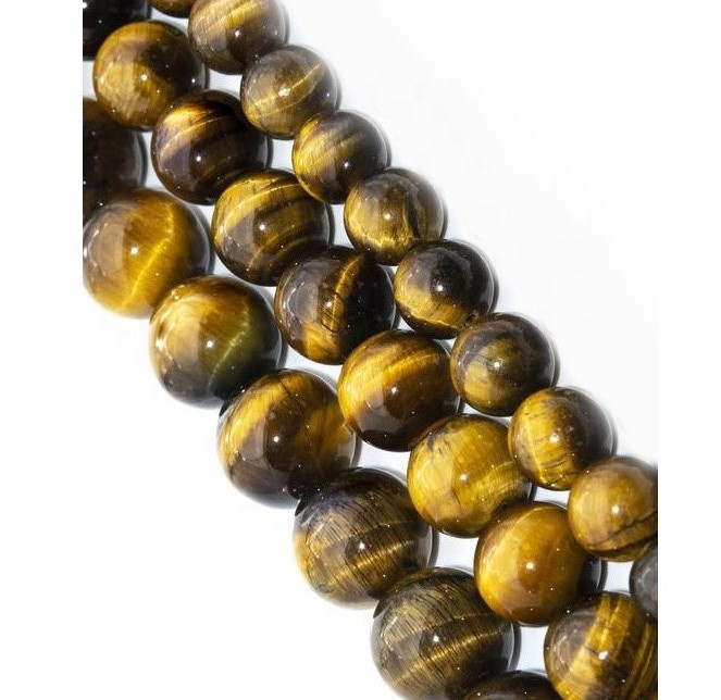 Hạt đá tự nhiên Tiger Eye 4mm 6 mm Vòng tròn 8 mm 13