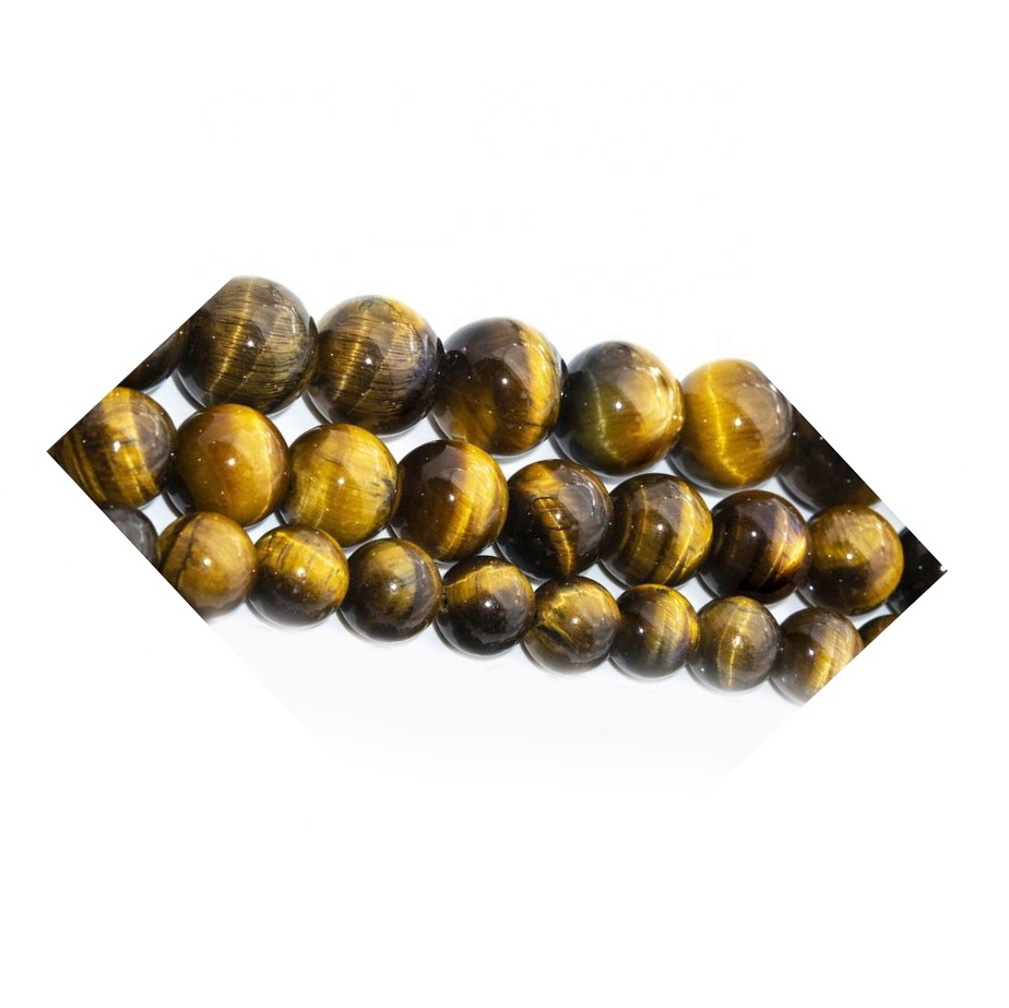 Hạt đá tự nhiên Tiger Eye 4mm 6 mm Vòng tròn 8 mm 15