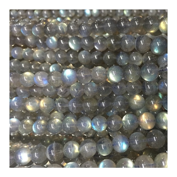 Labradorite Gemstone Blue Flash Round Loose Perlur Gerðu heildsölu 34