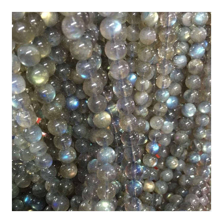 Labradorite Gemstone Blue Flash Round Loose Perlur Gerðu heildsölu 38