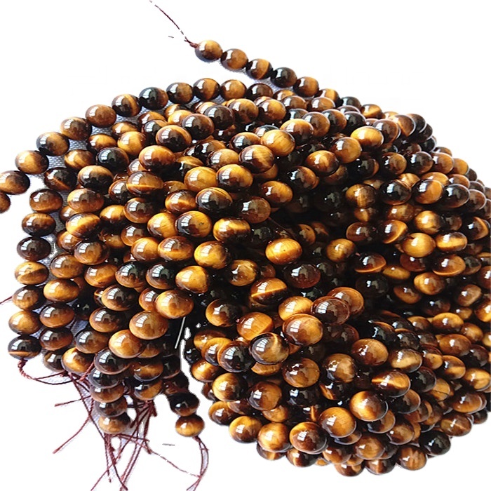 Естествени кафяви тигрови очи камъни 3a кръгла форма мъниста и гладки скъпоценни камъни 11