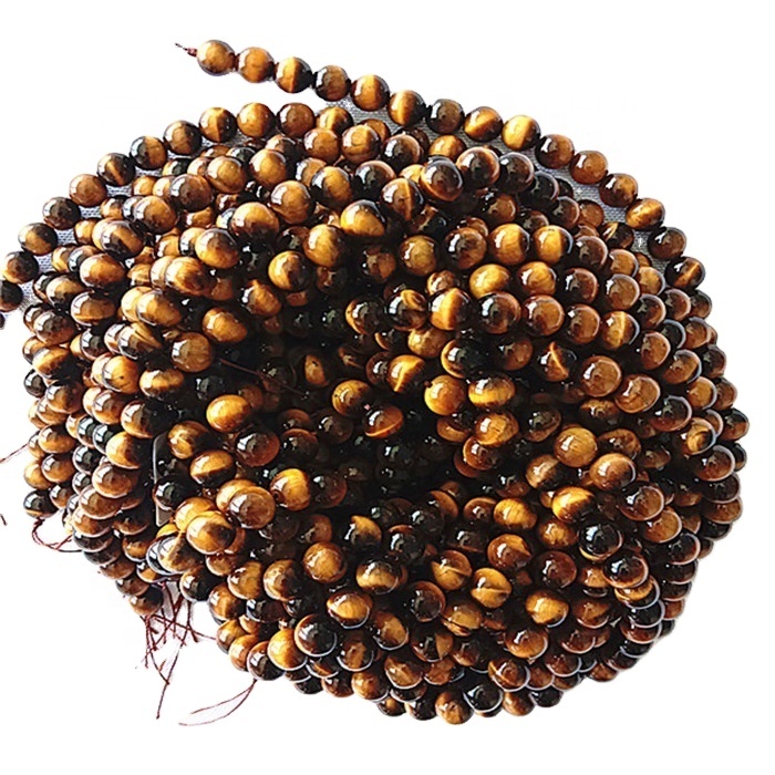 Естествени кафяви тигрови очи камъни 3a кръгла форма мъниста и гладки скъпоценни камъни 13