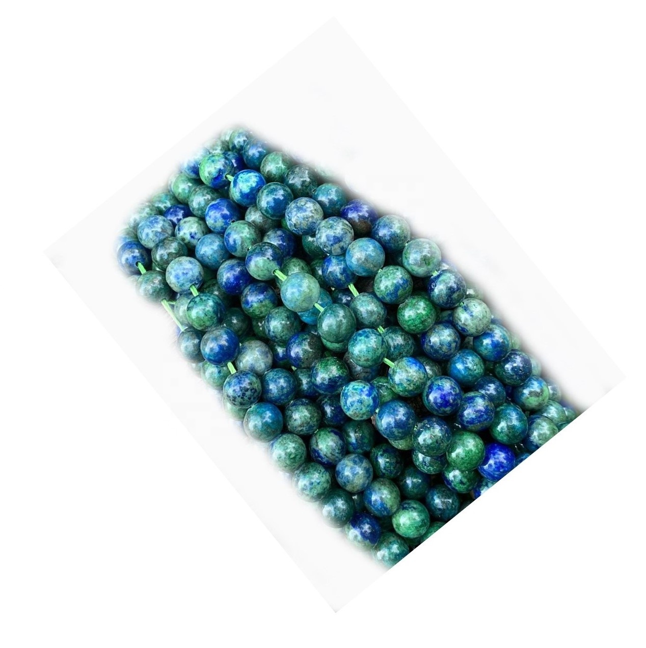 GreadshoLal Round Chrysolla Chrysocolla Chrysocolla Lapis Beads timcheall air grìogagan rèidh 30