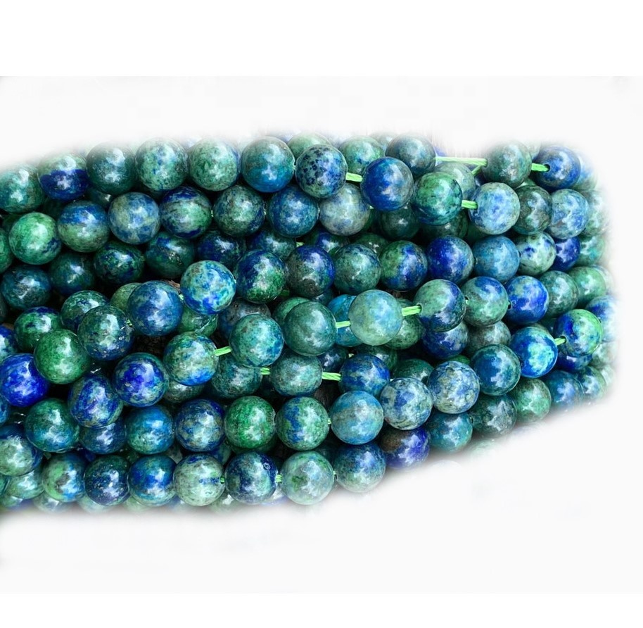 GreadshoLal Round Chrysolla Chrysocolla Chrysocolla Lapis Beads timcheall air grìogagan rèidh 32