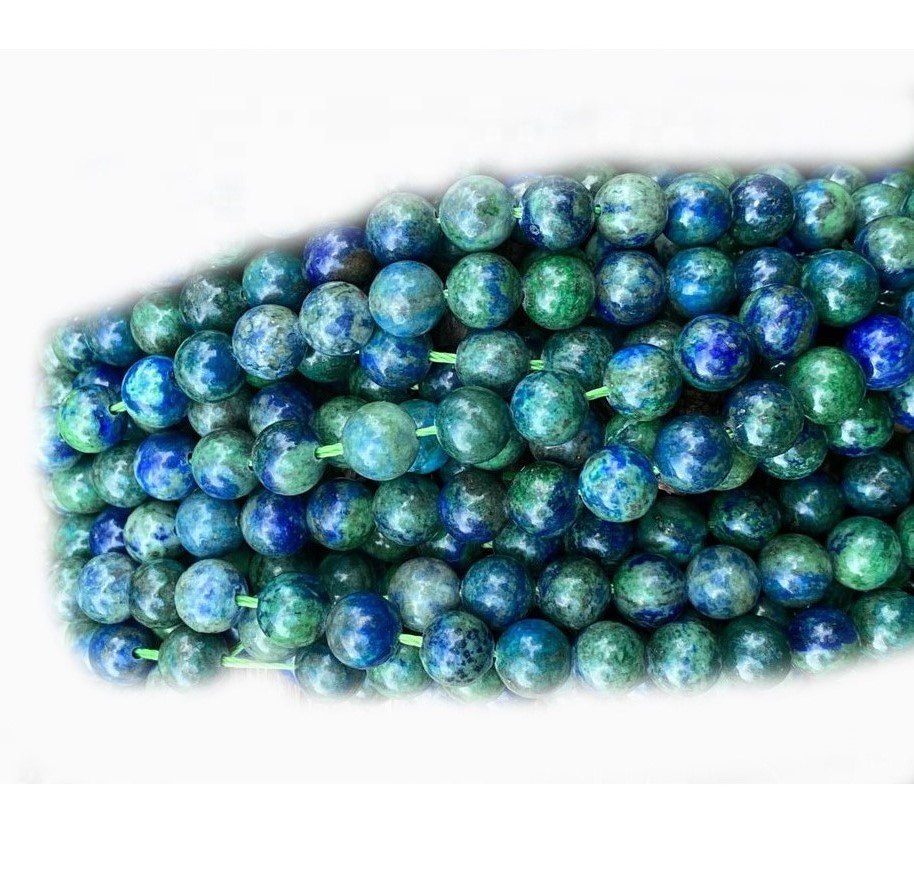 GreadshoLal Round Chrysolla Chrysocolla Chrysocolla Lapis Beads timcheall air grìogagan rèidh 36