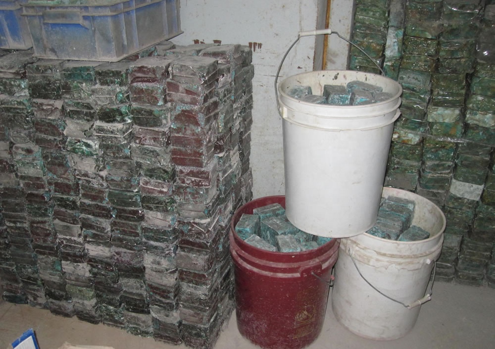 Amerika Mohave Apple Turquoise Turquoise Bricks druk saamgestelde stene 41