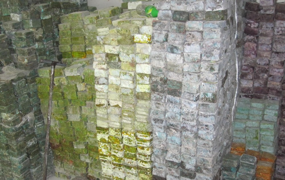 Amerika Mohave Apple Turquoise Turquoise Bricks druk saamgestelde stene 43