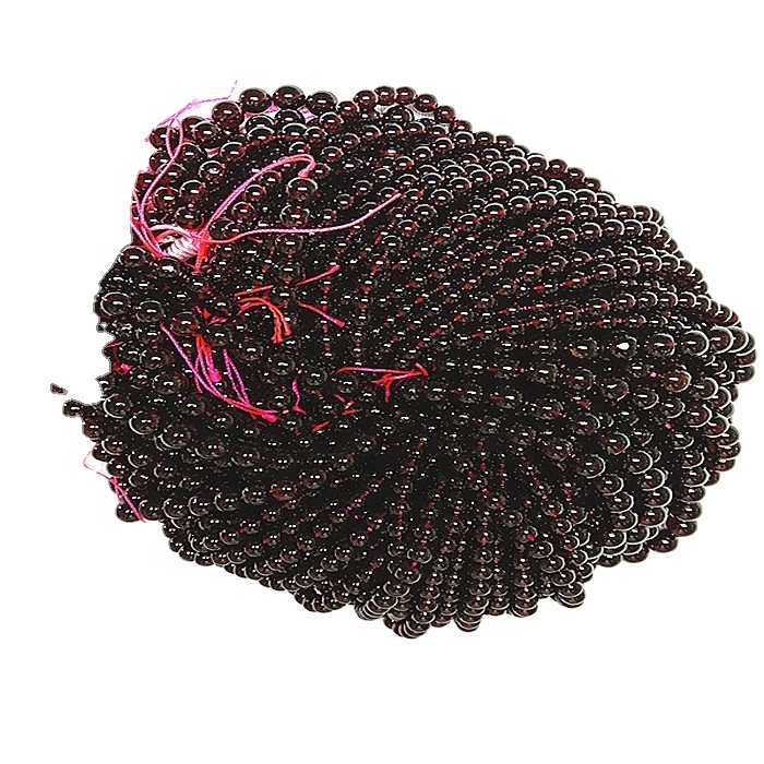 Natural Red Garnet 3а круглая форма шарыкі гладкіх каштоўных камянёў струнных друзлых каштоўных камянёў 11