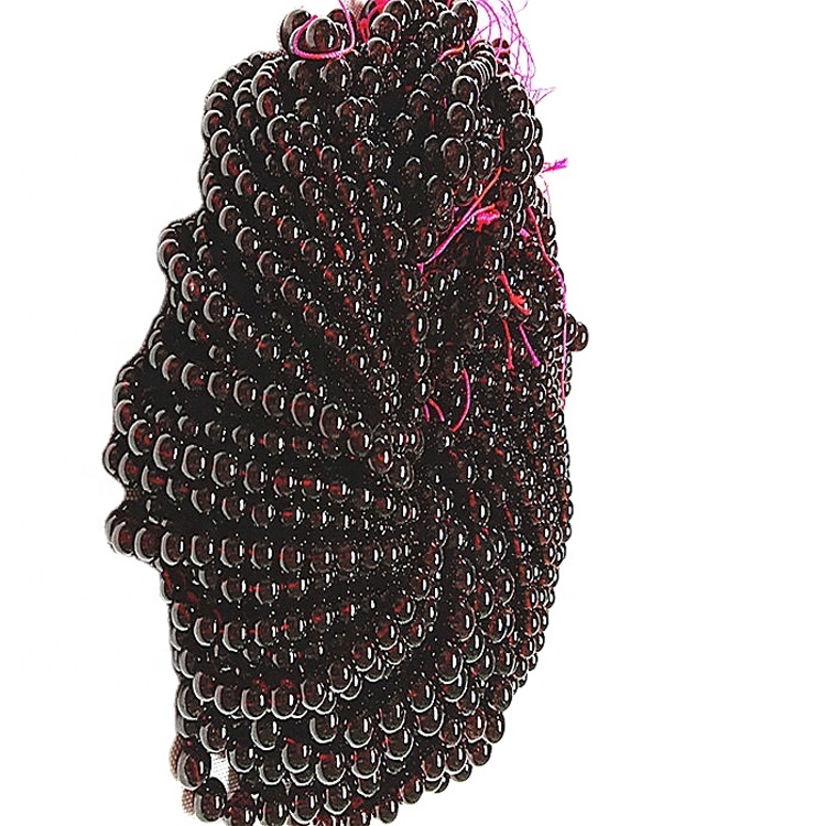Natural Red Garnet 3а круглая форма шарыкі гладкіх каштоўных камянёў струнных друзлых каштоўных камянёў 7