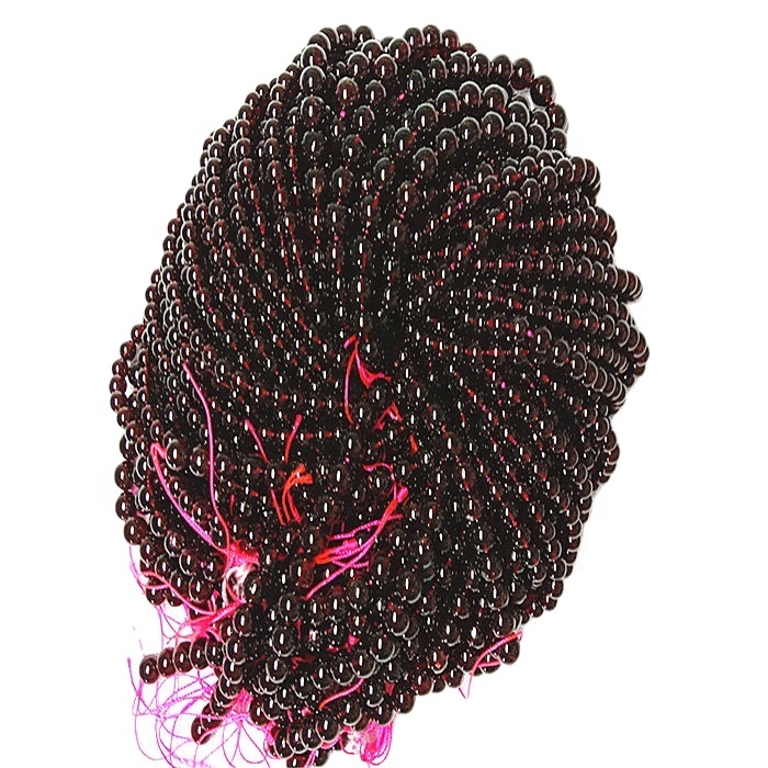 Natural Red Garnet 3а круглая форма шарыкі гладкіх каштоўных камянёў струнных друзлых каштоўных камянёў 9