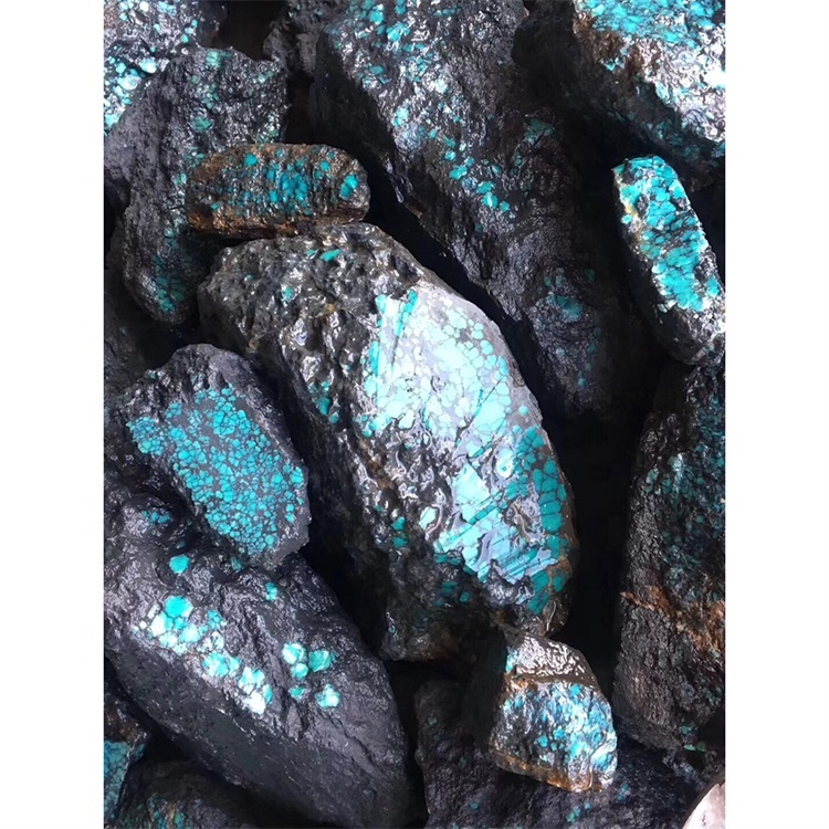 Wholesale Natirèl Bwit Blue Turquoise Stone ki graj pou fè bijou 8