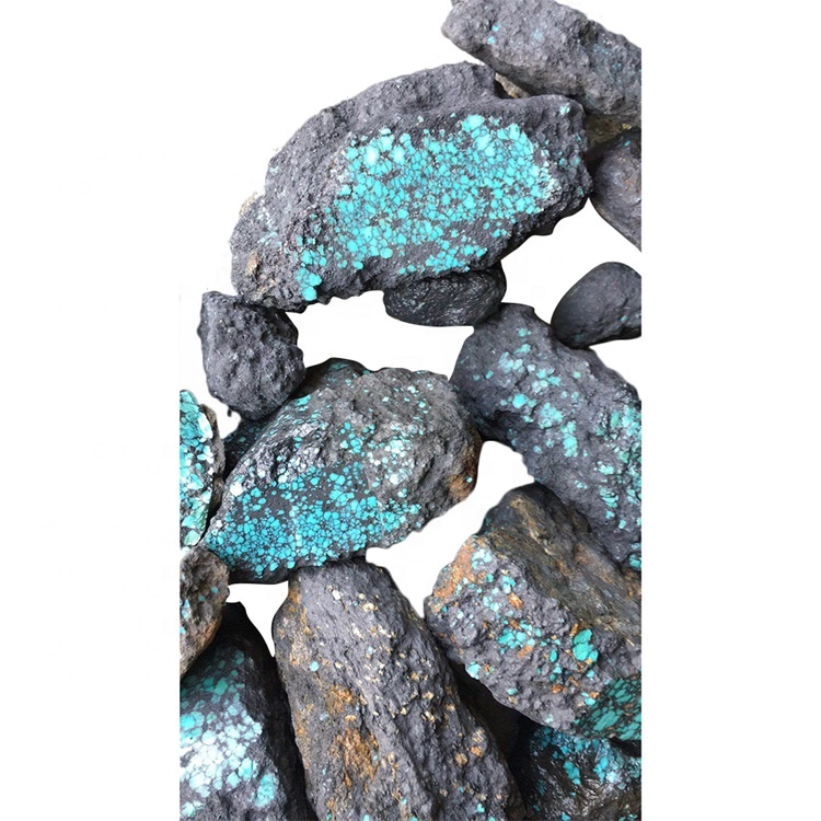 Wholesale Natirèl Bwit Blue Turquoise Stone ki graj pou fè bijou 10