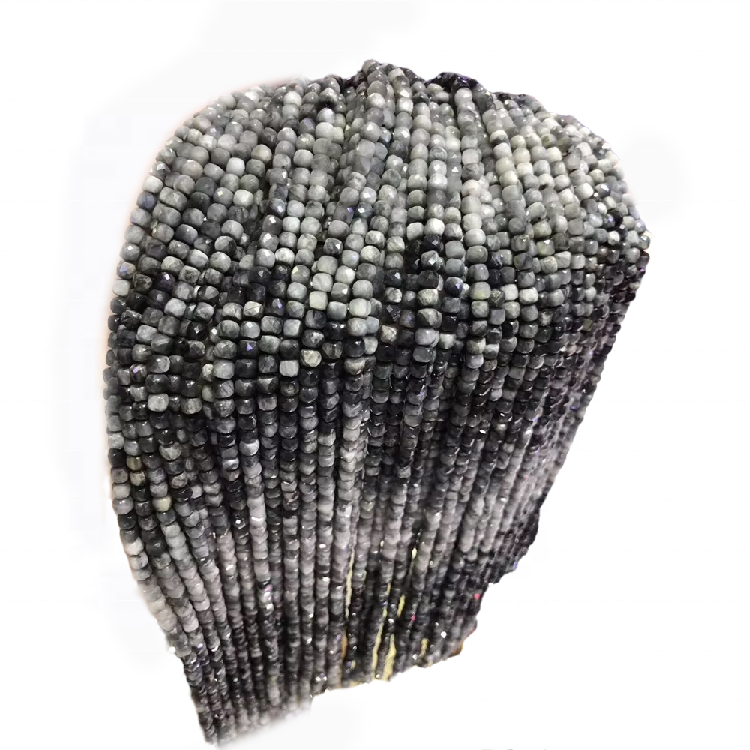 Eagle Eye Beads Faceted Round Beads Hawk Eye Beads Chatoyant Natural Silvery Dark Grey Semi Gemstone Groothandel 31