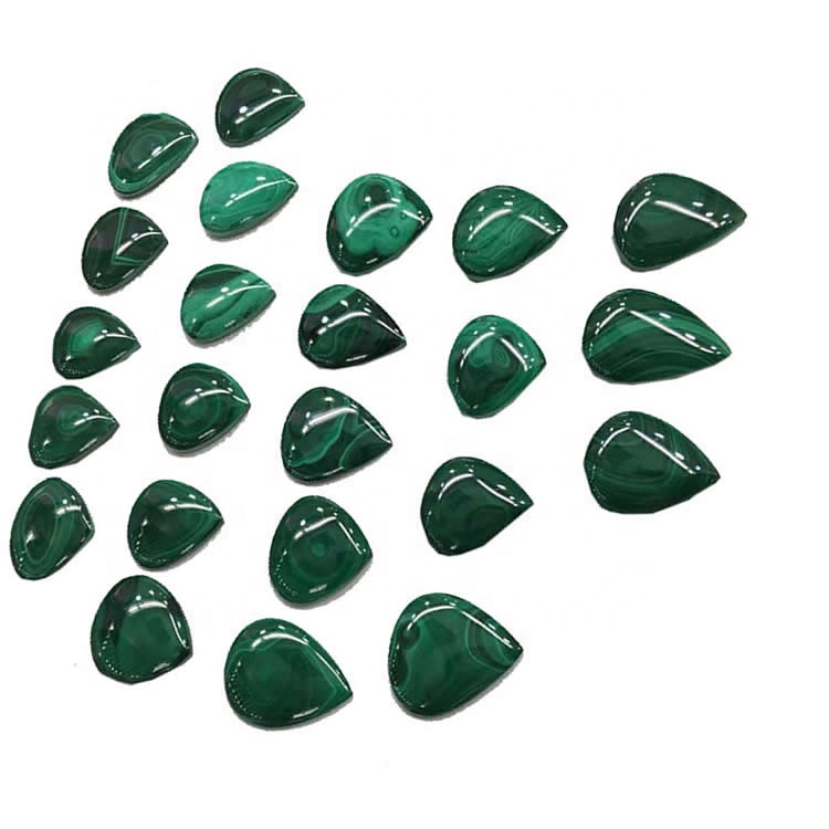 Imaculado Top Grade 100% Natural Malachite Pear Forma Cabochão Solto Gemstone Belo uso para fazer jóias 36