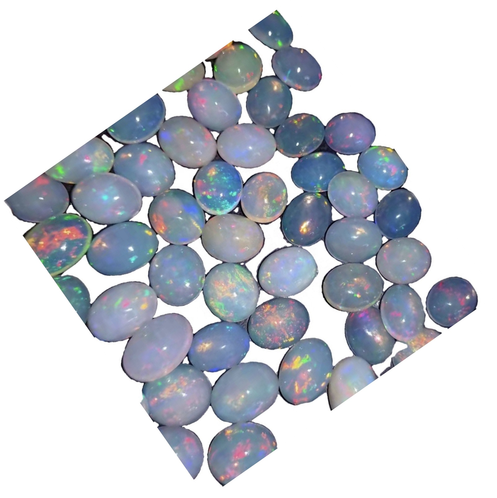 Pande zote gorofa cabochon asili opal nyeupe bluu pink kijani uchi opal jiwe high quality 37