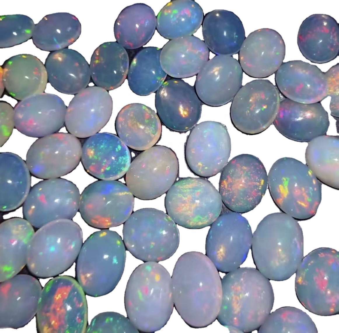 Pande zote gorofa cabochon asili opal nyeupe bluu pink kijani uchi opal jiwe high quality 45
