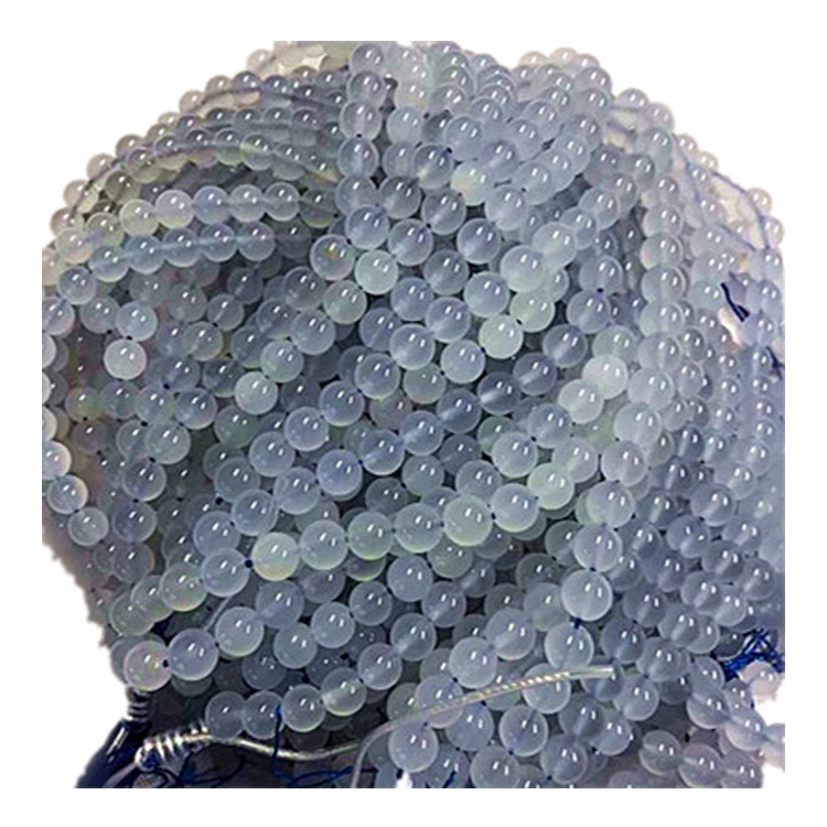 CALCEDONÍA NATURAL FORMA REDONDA CALIENTES DE PISTAS DE PISTONA AZUL 31