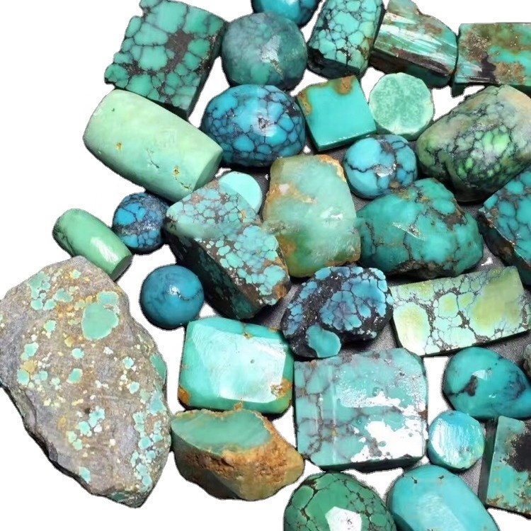 Tirkīza ķīniešu jade minerālu dārgakmeņi tirkīza aptuvens ķīniešu tirkīza raupja vairumtirdzniecība 40