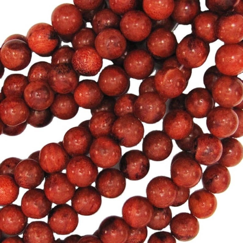 പ്രകൃതിദത്ത ആപ്പിൾ കോറൽ കോംപ്രീഡ് റ round ണ്ട് ബീഡുകൾ ചുവന്ന സ്പോഞ്ച് കോറൽ റ round ണ്ട് ബീഡുകൾ 21